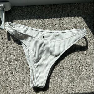 La Hearts White Ribbed Bikini Bottom